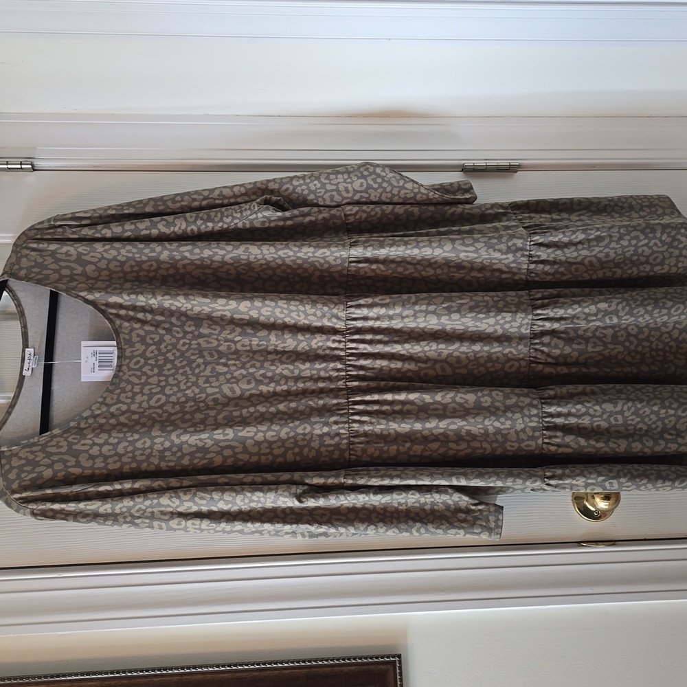 LOVE_FIRE BRAND WOMEN'S PLUS SIZE OLIVE GREEN RUFFLES DRESS SIZE 4X